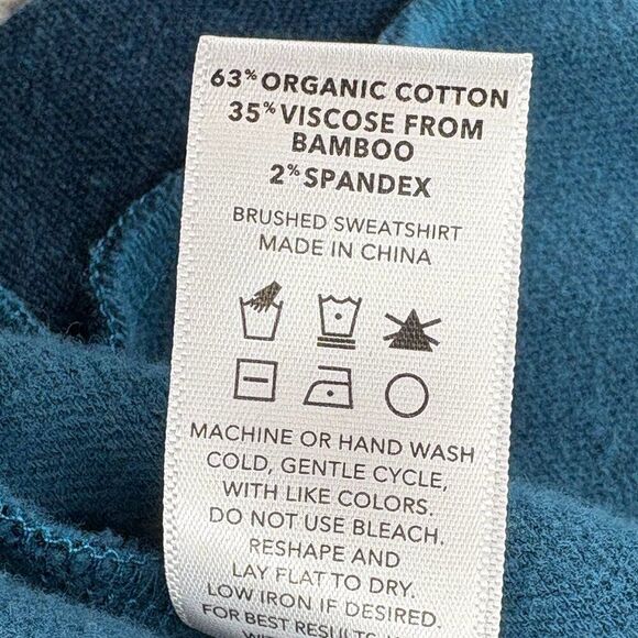 Yala Bamboo sweatshirt hoodie open front with pockets teal S/M casual comfy soft - Picture 11 of 11